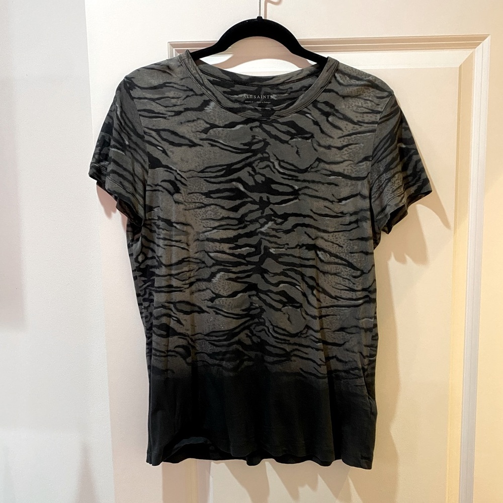 all saints zebra tee- size medium